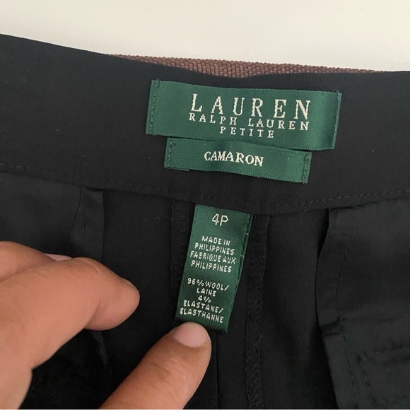 Lauren Ralph Lauren Petite Camaron Black Wool Dress Pants Size 4P Office - Picture 5 of 9